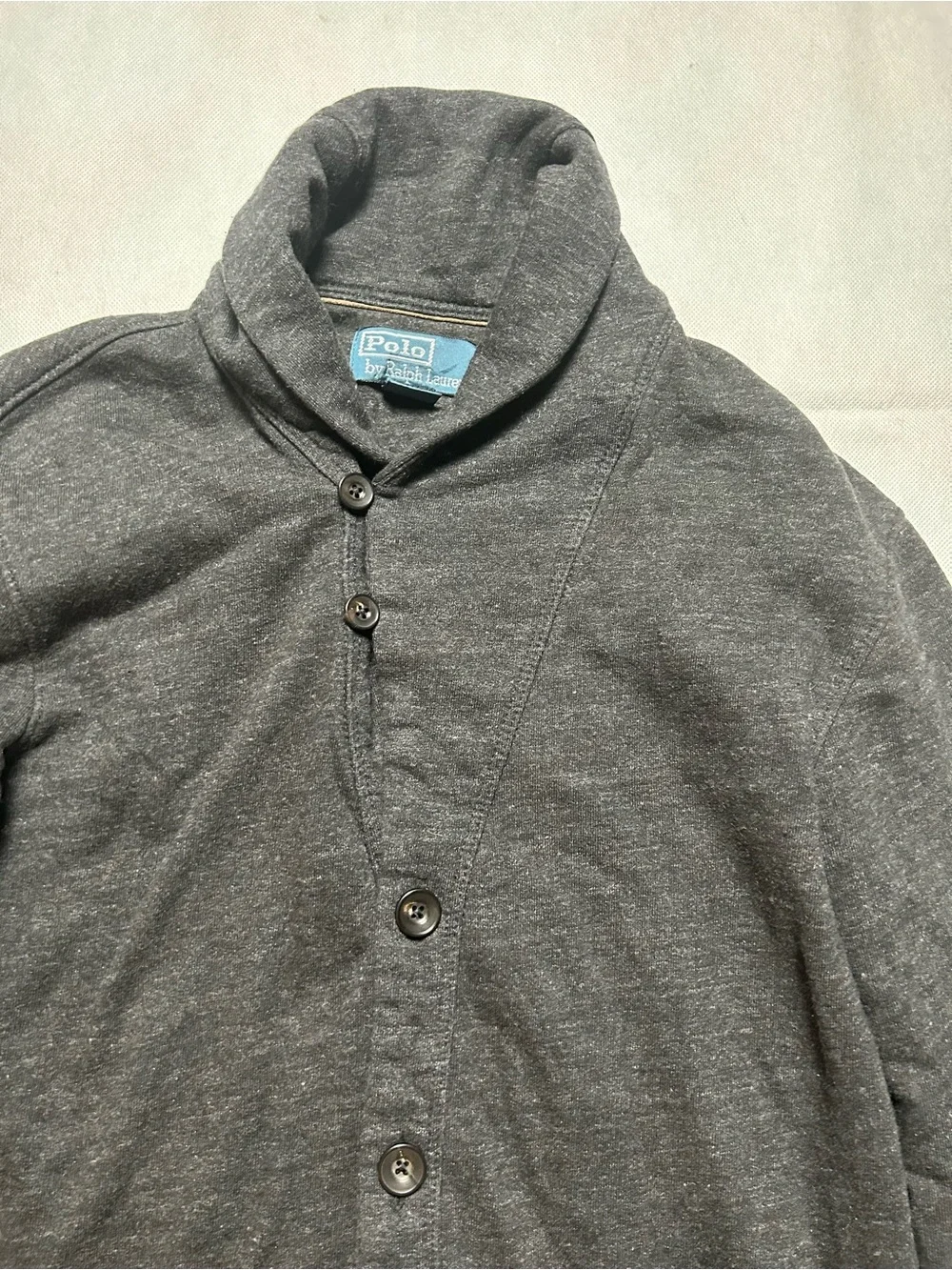 Polo Ralph Lauren shawl collar sweatshirt material cardigan size small